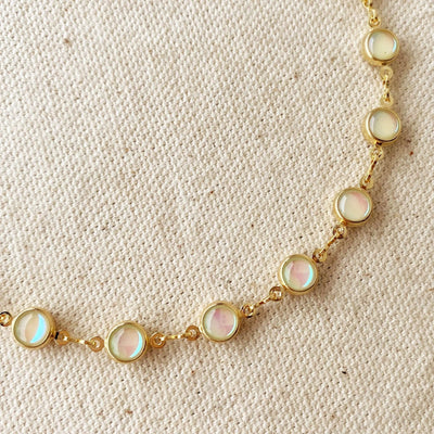 18k Gold Filled Rounded Opal Choker - Beloved Boutique