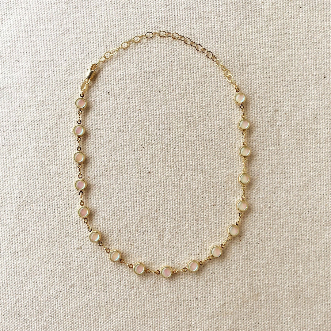 18k Gold Filled Rounded Opal Choker - Beloved Boutique