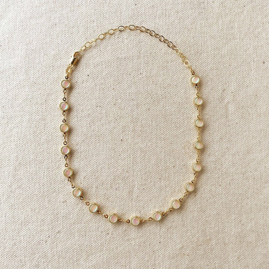 18k Gold Filled Rounded Opal Choker - Beloved Boutique