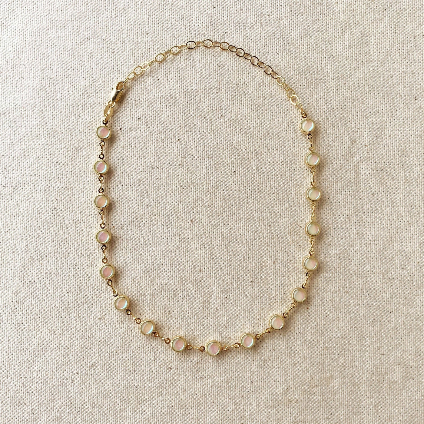 18k Gold Filled Rounded Opal Choker - Beloved Boutique