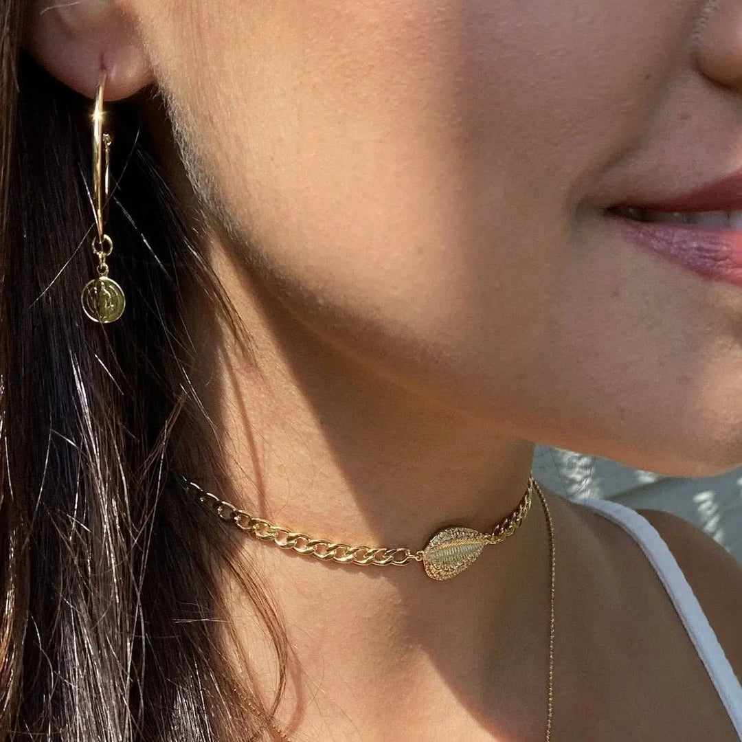 18k Gold Filled Saint Benedict C Hoop - Beloved Boutique