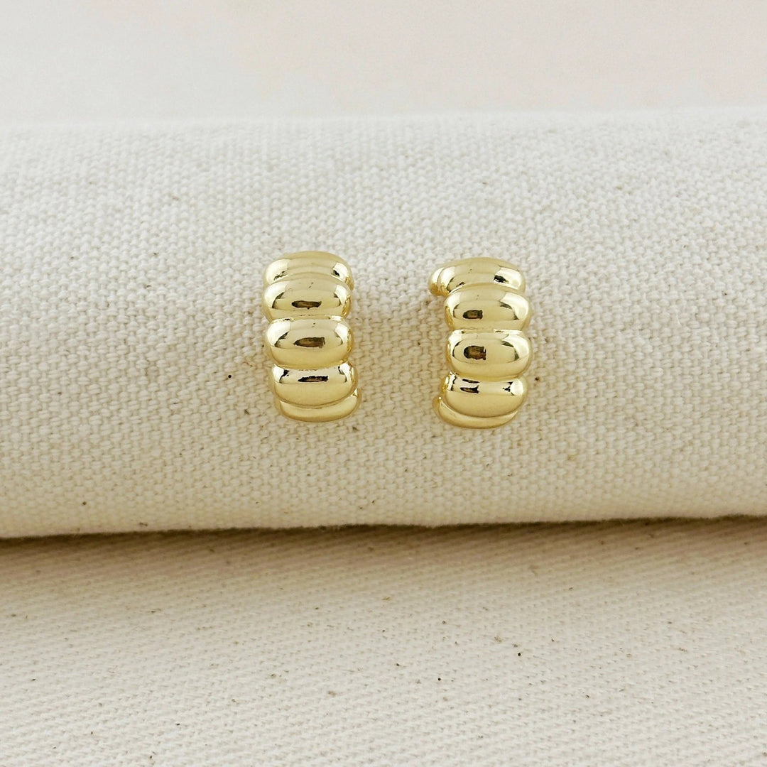 18k Gold Filled Scalloped C - Hoop Earrings - Beloved Boutique