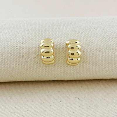 18k Gold Filled Scalloped C - Hoop Earrings - Beloved Boutique