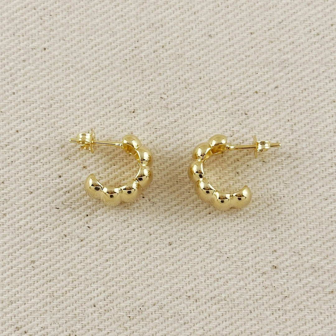 18k Gold Filled Scalloped C - Hoop Earrings - Beloved Boutique