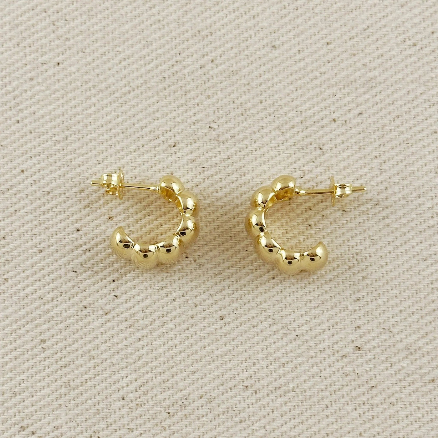 18k Gold Filled Scalloped C - Hoop Earrings - Beloved Boutique