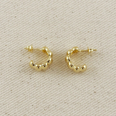 18k Gold Filled Scalloped C - Hoop Earrings - Beloved Boutique