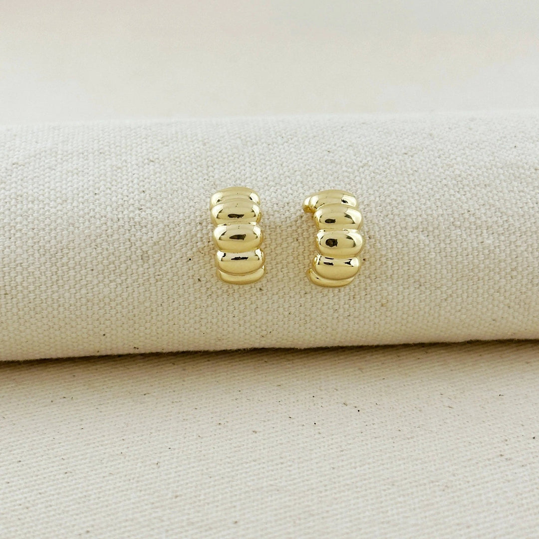18k Gold Filled Scalloped C - Hoop Earrings - Beloved Boutique