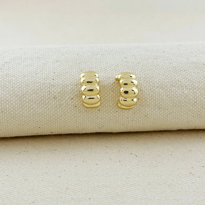 18k Gold Filled Scalloped C - Hoop Earrings - Beloved Boutique