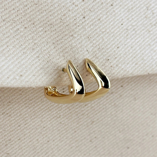 18k Gold Filled Shaped Hoop Earrings - Beloved Boutique