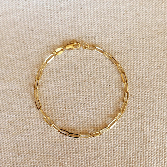 18k Gold Filled Short Link Paperclip Bracelet - Beloved Boutique