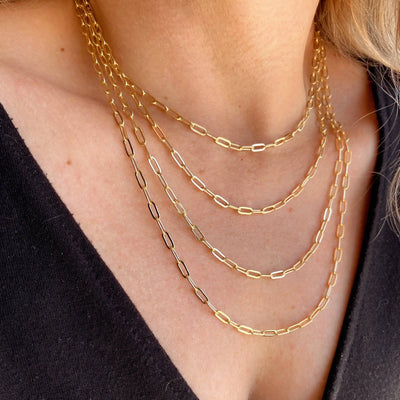 18k Gold Filled Short Link Paperclip Chain - Beloved Boutique
