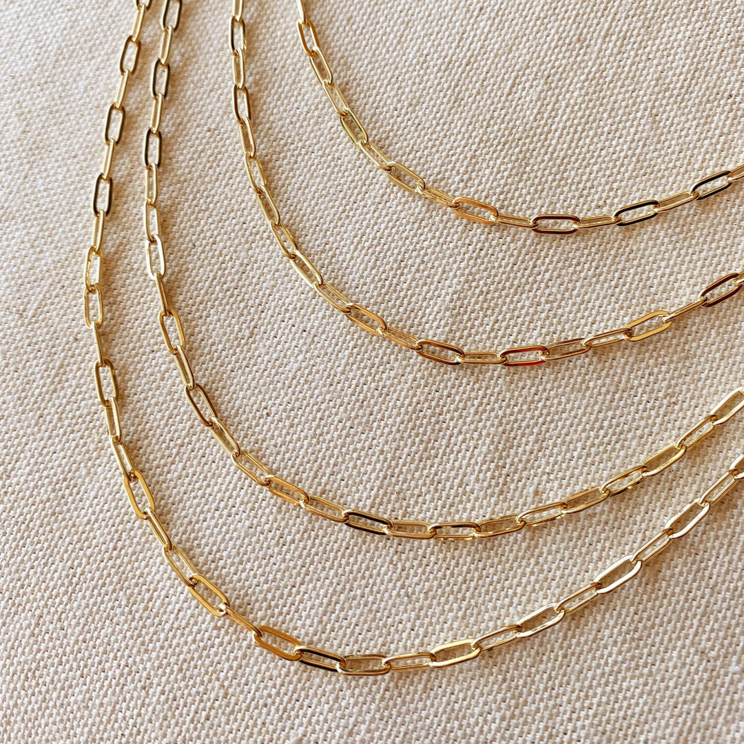 18k Gold Filled Short Link Paperclip Chain - Beloved Boutique