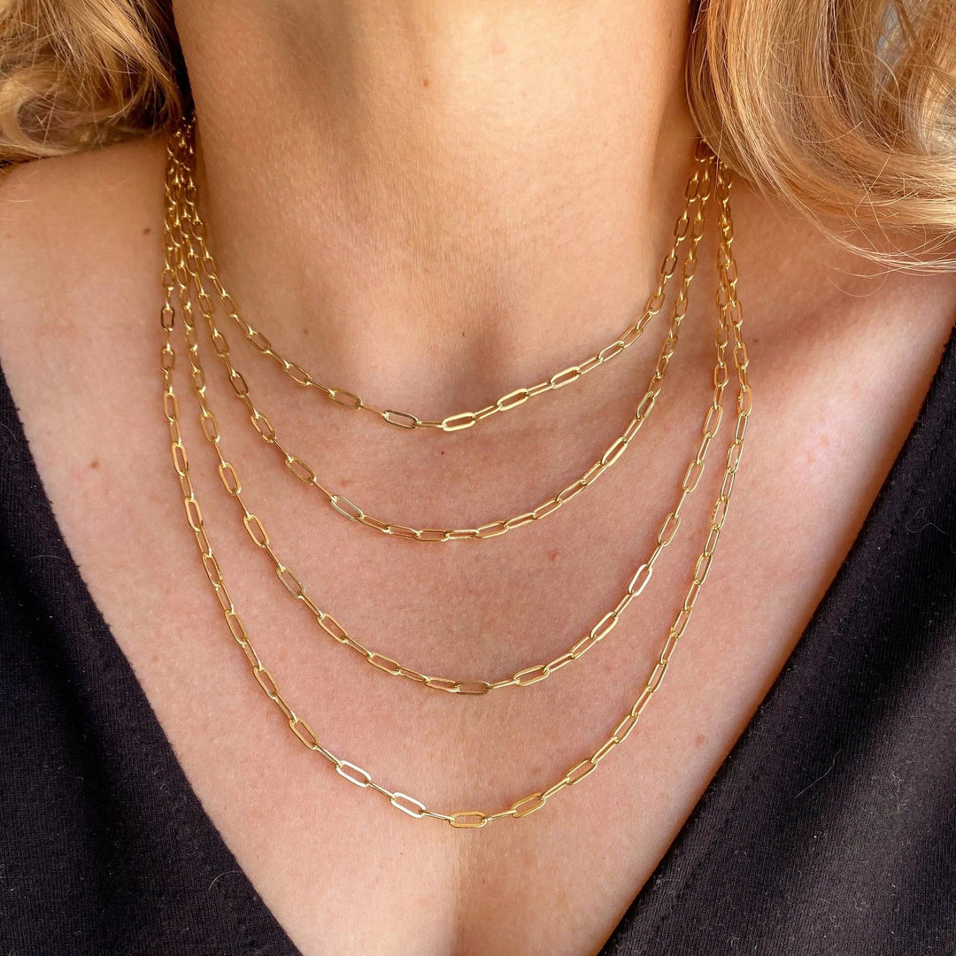 18k Gold Filled Short Link Paperclip Chain - Beloved Boutique