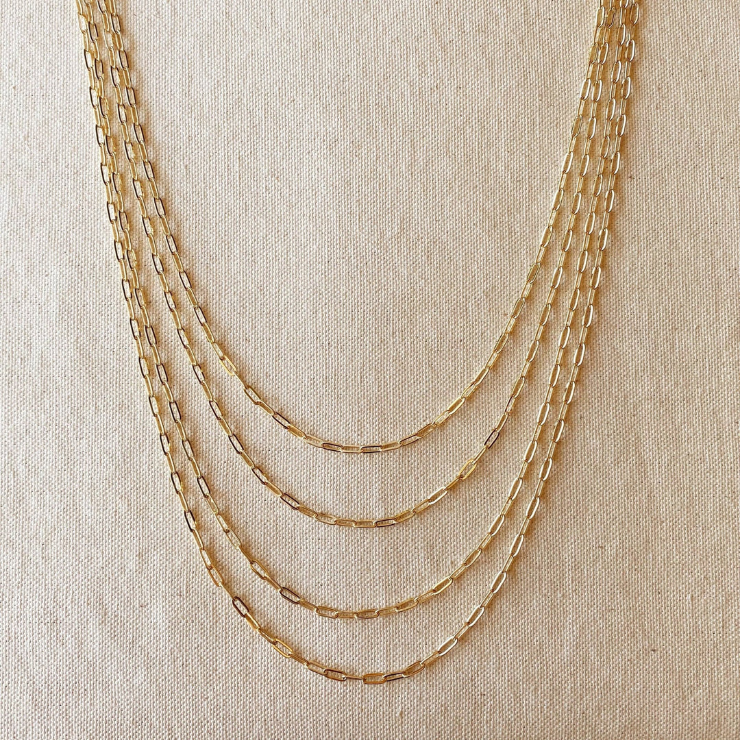 18k Gold Filled Short Link Paperclip Chain - Beloved Boutique