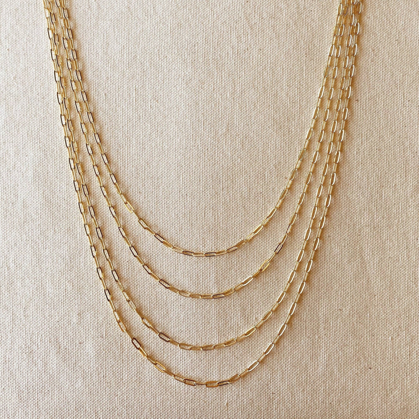 18k Gold Filled Short Link Paperclip Chain - Beloved Boutique