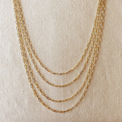 18k Gold Filled Short Link Paperclip Chain - Beloved Boutique