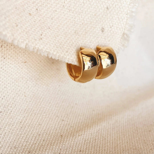 18k Gold Filled Small Chunky Clicker Hoop Earrings - Beloved Boutique