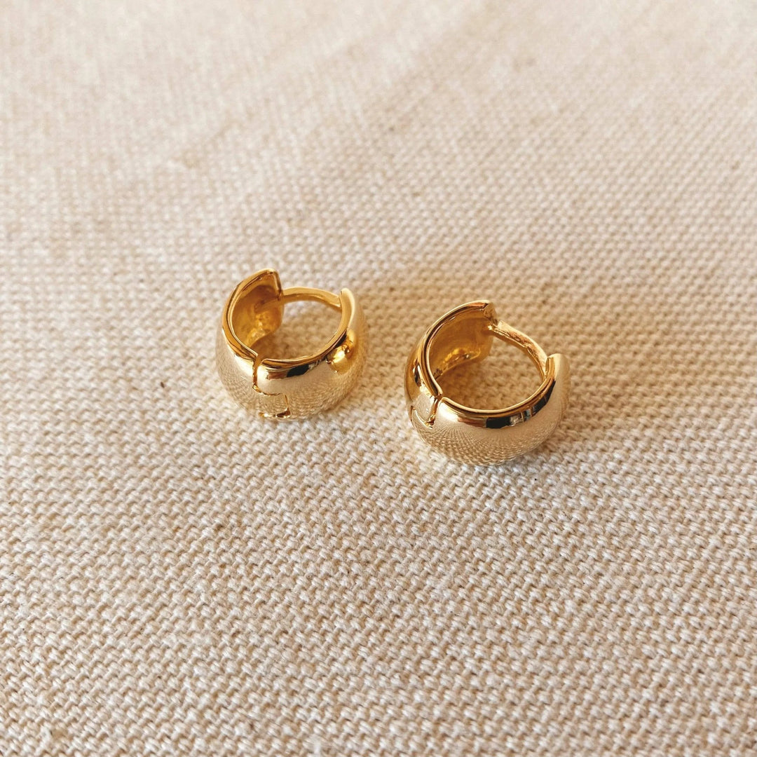 18k Gold Filled Small Chunky Clicker Hoop Earrings - Beloved Boutique