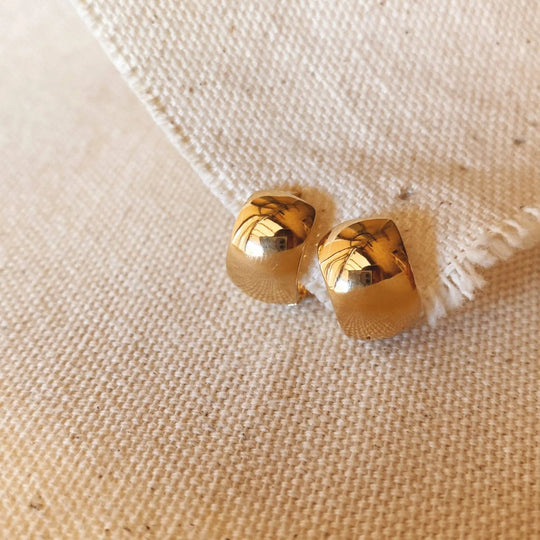 18k Gold Filled Small Chunky Clicker Hoop Earrings - Beloved Boutique
