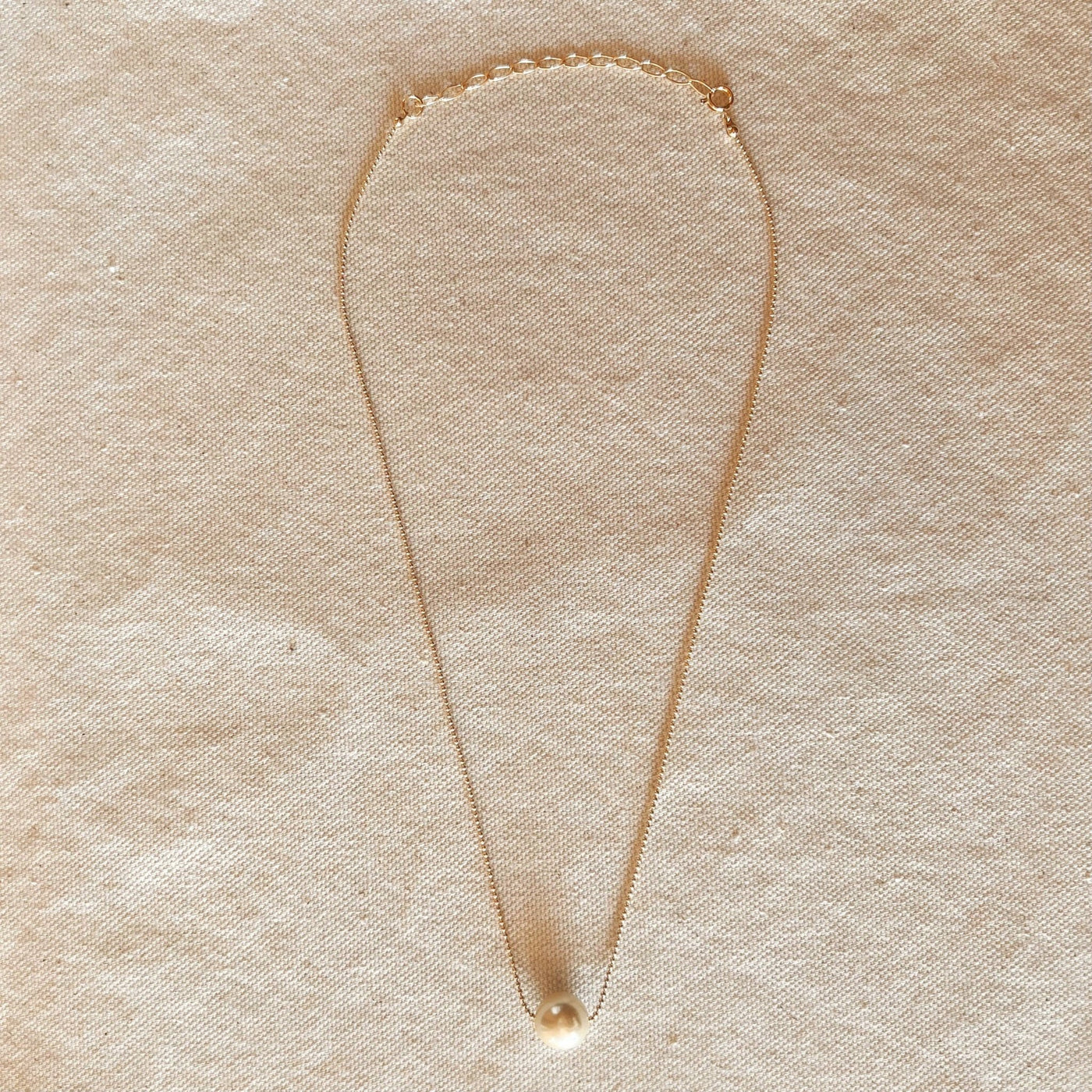 18k Gold Filled Solitaire Pearl Necklace - Beloved Boutique