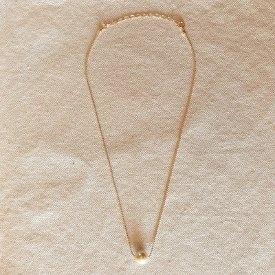 18k Gold Filled Solitaire Pearl Necklace - Beloved Boutique