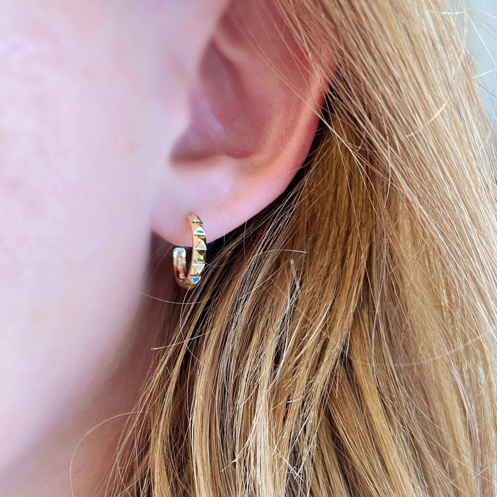 18k Gold Filled Spiked C - Hoop - Beloved Boutique
