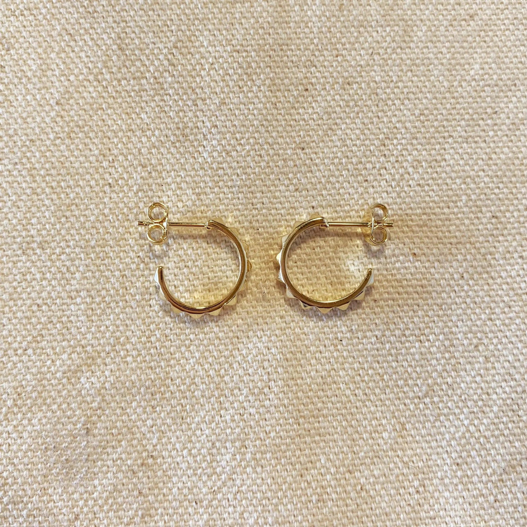 18k Gold Filled Spiked C - Hoop - Beloved Boutique