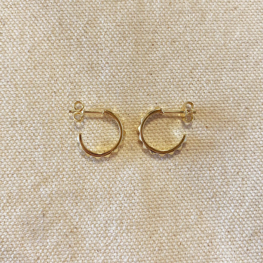 18k Gold Filled Spiked C - Hoop - Beloved Boutique