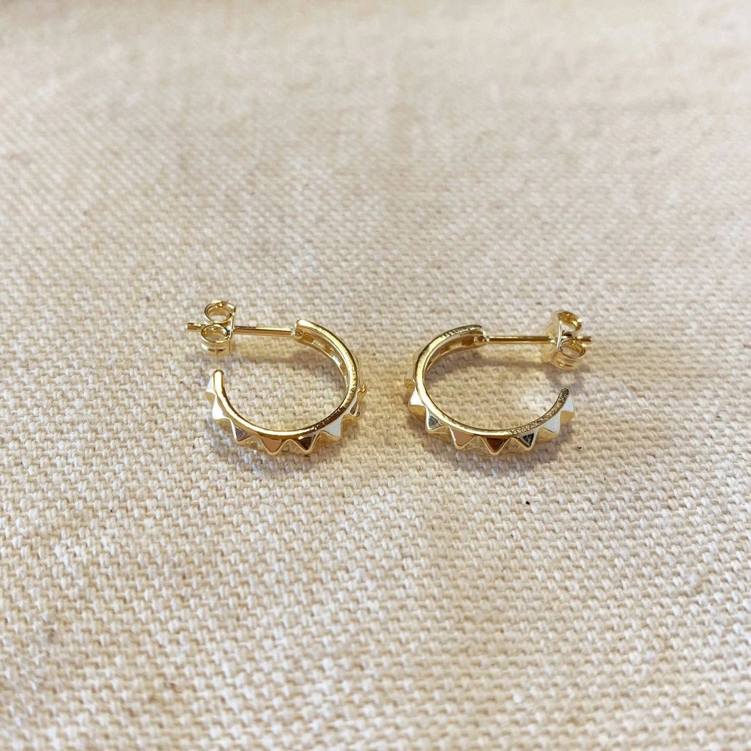 18k Gold Filled Spiked C - Hoop - Beloved Boutique