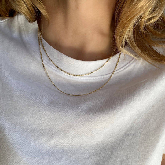 18k Gold Filled Thin Figaro Chain - Beloved Boutique