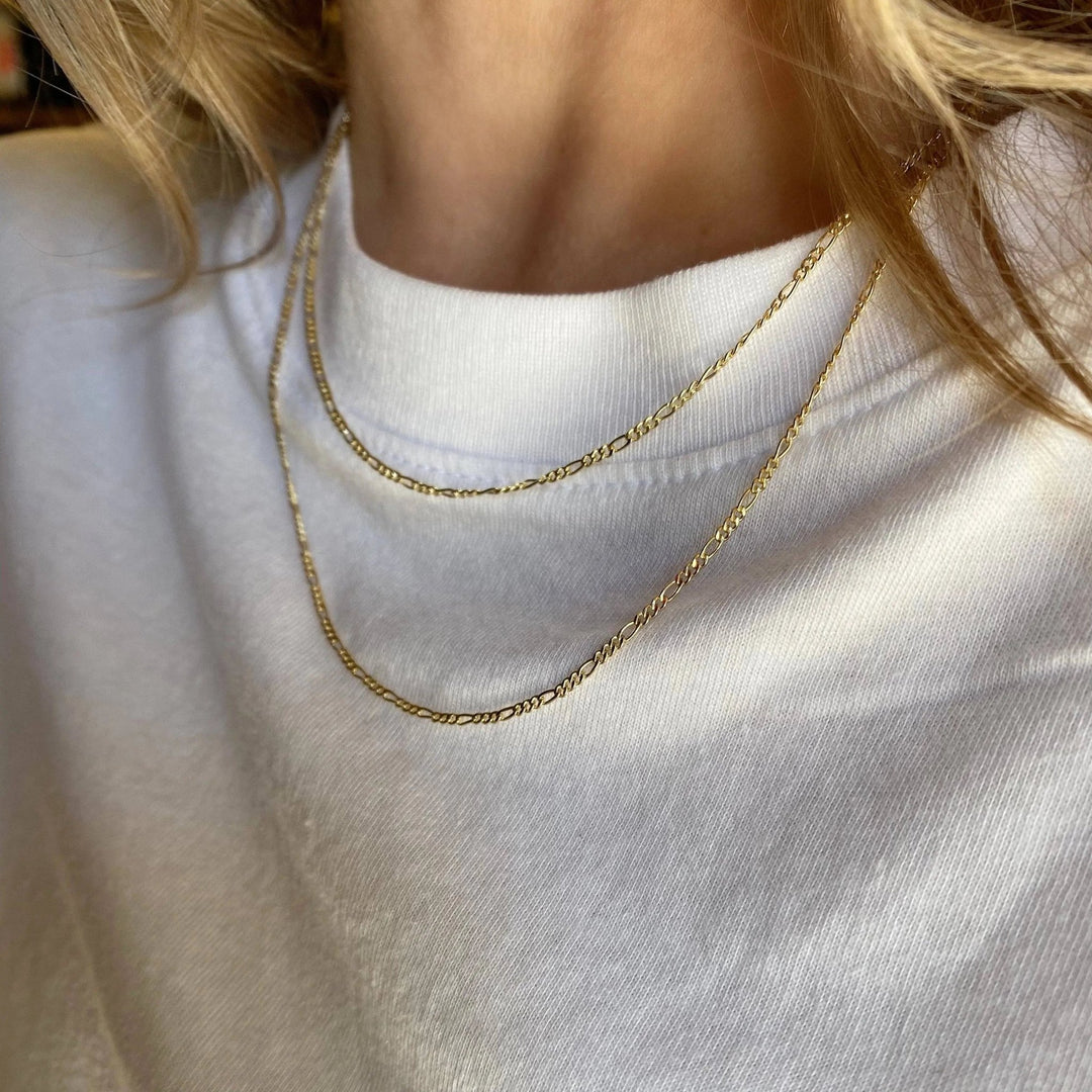 18k Gold Filled Thin Figaro Chain - Beloved Boutique