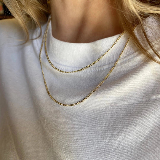 18k Gold Filled Thin Figaro Chain - Beloved Boutique