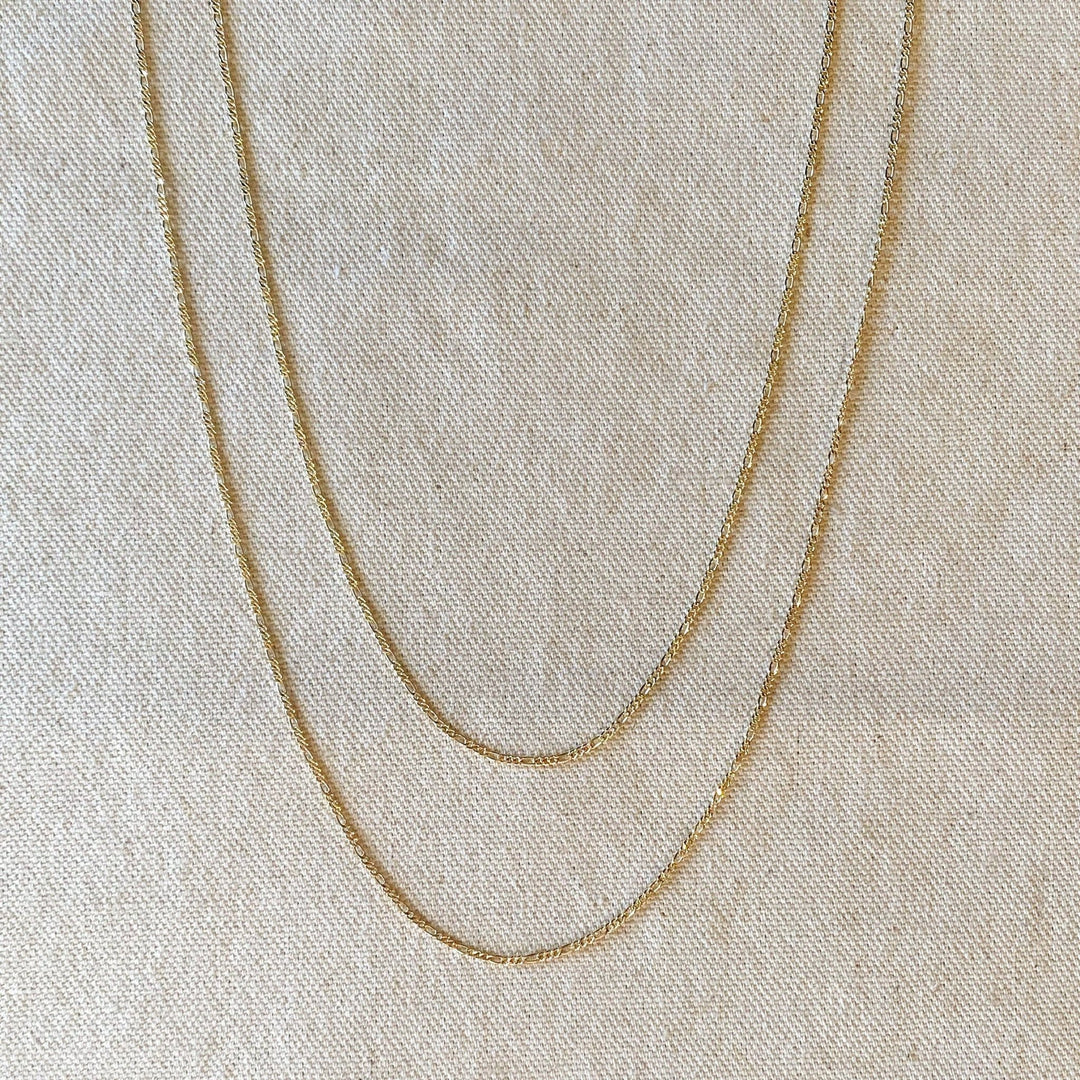 18k Gold Filled Thin Figaro Chain - Beloved Boutique