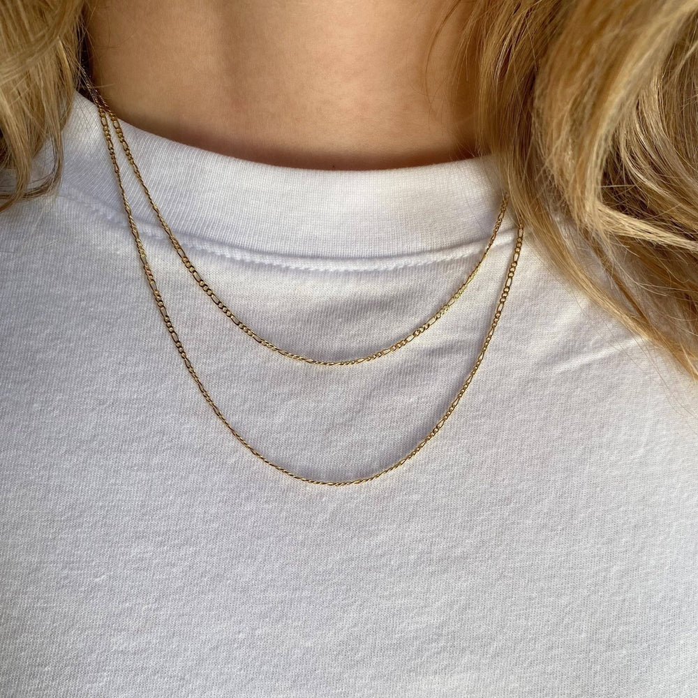 18k Gold Filled Thin Figaro Chain - Beloved Boutique