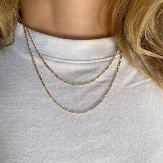 18k Gold Filled Thin Figaro Chain - Beloved Boutique