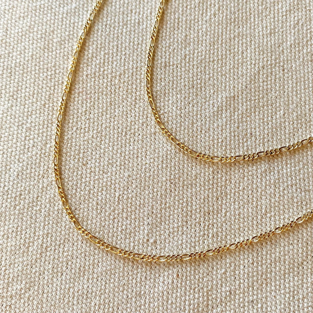 18k Gold Filled Thin Figaro Chain - Beloved Boutique