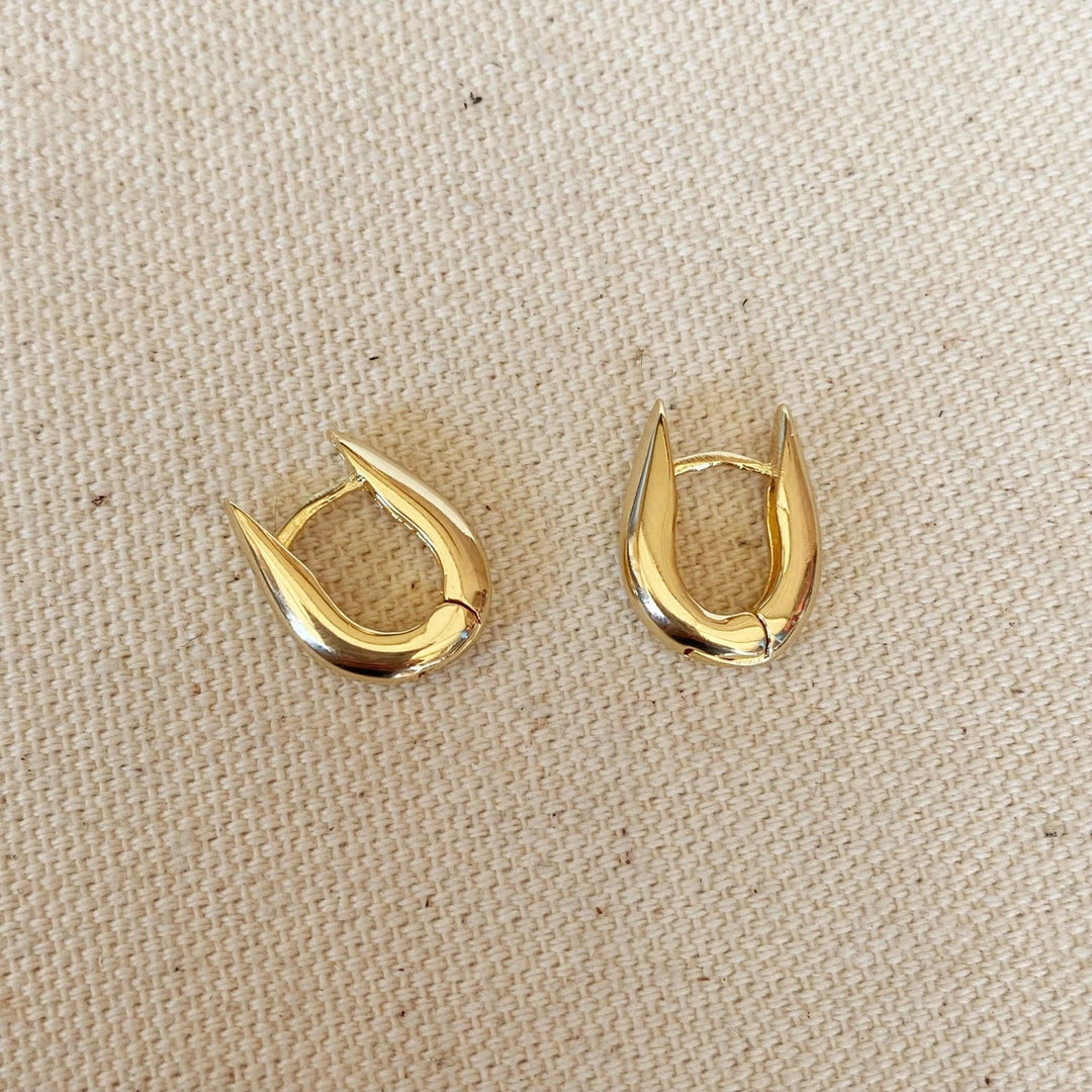 18k Gold Filled U Shaped Hoop Earrings - Beloved Boutique