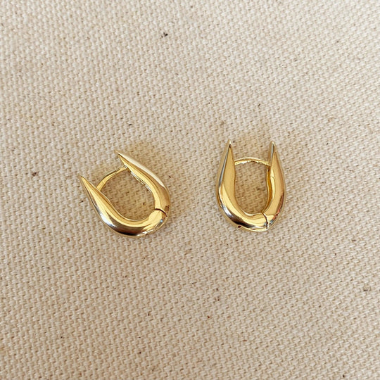 18k Gold Filled U Shaped Hoop Earrings - Beloved Boutique