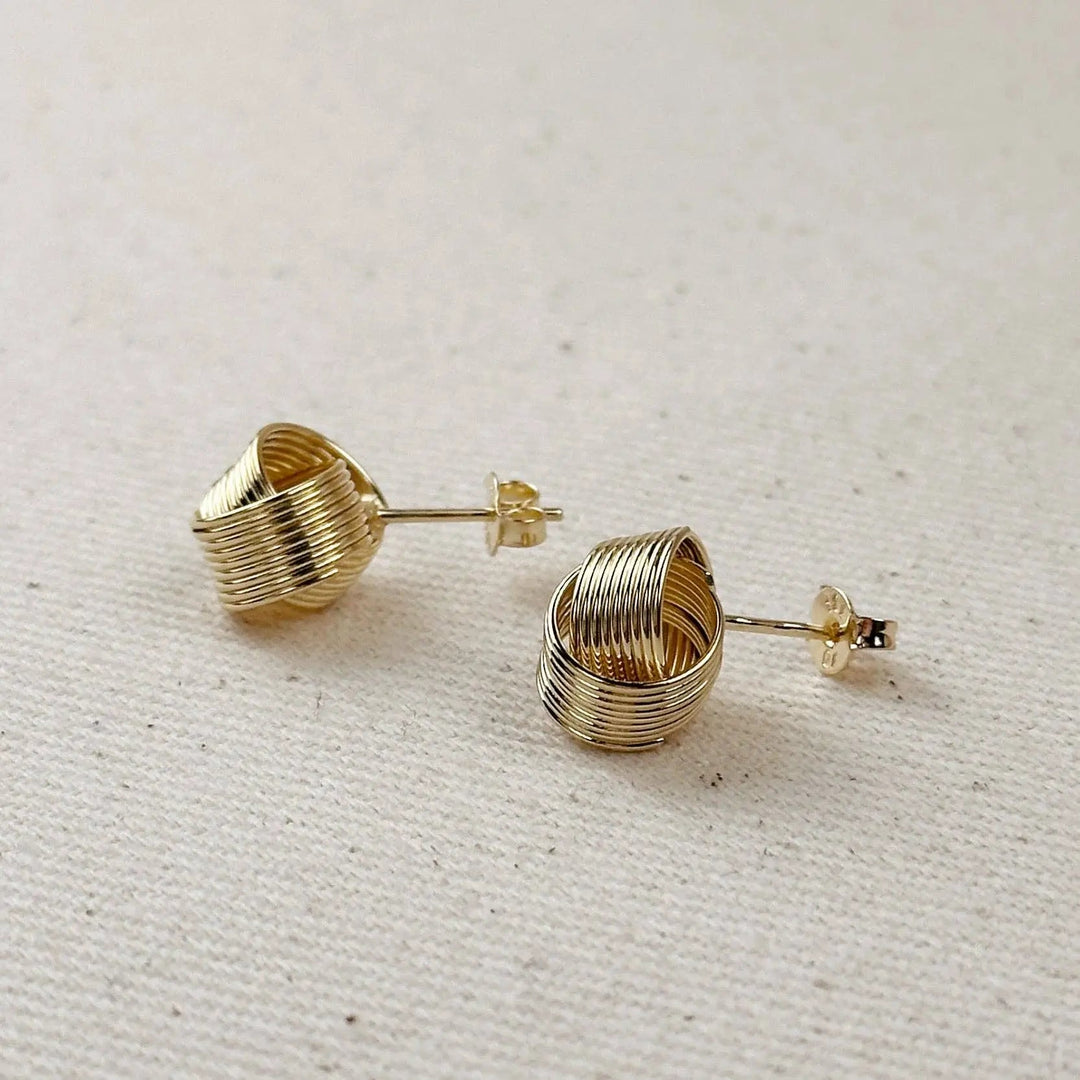 18k Gold Filled Wire Knot Stud Earrings - Beloved Boutique