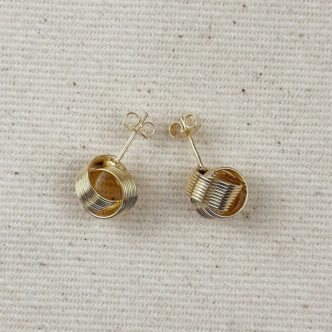 18k Gold Filled Wire Knot Stud Earrings - Beloved Boutique