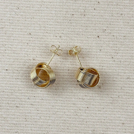 18k Gold Filled Wire Knot Stud Earrings - Beloved Boutique