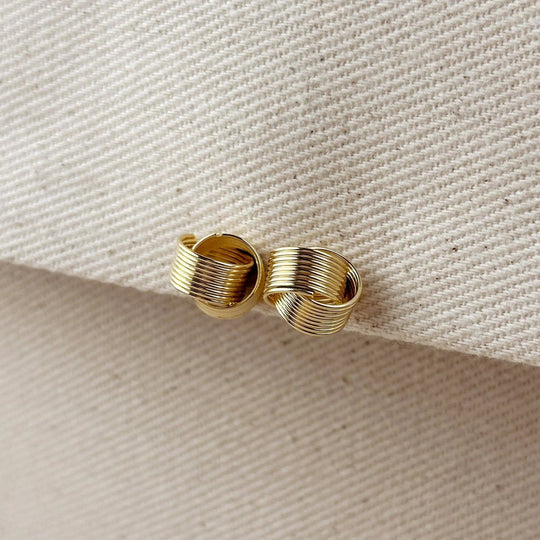 18k Gold Filled Wire Knot Stud Earrings - Beloved Boutique