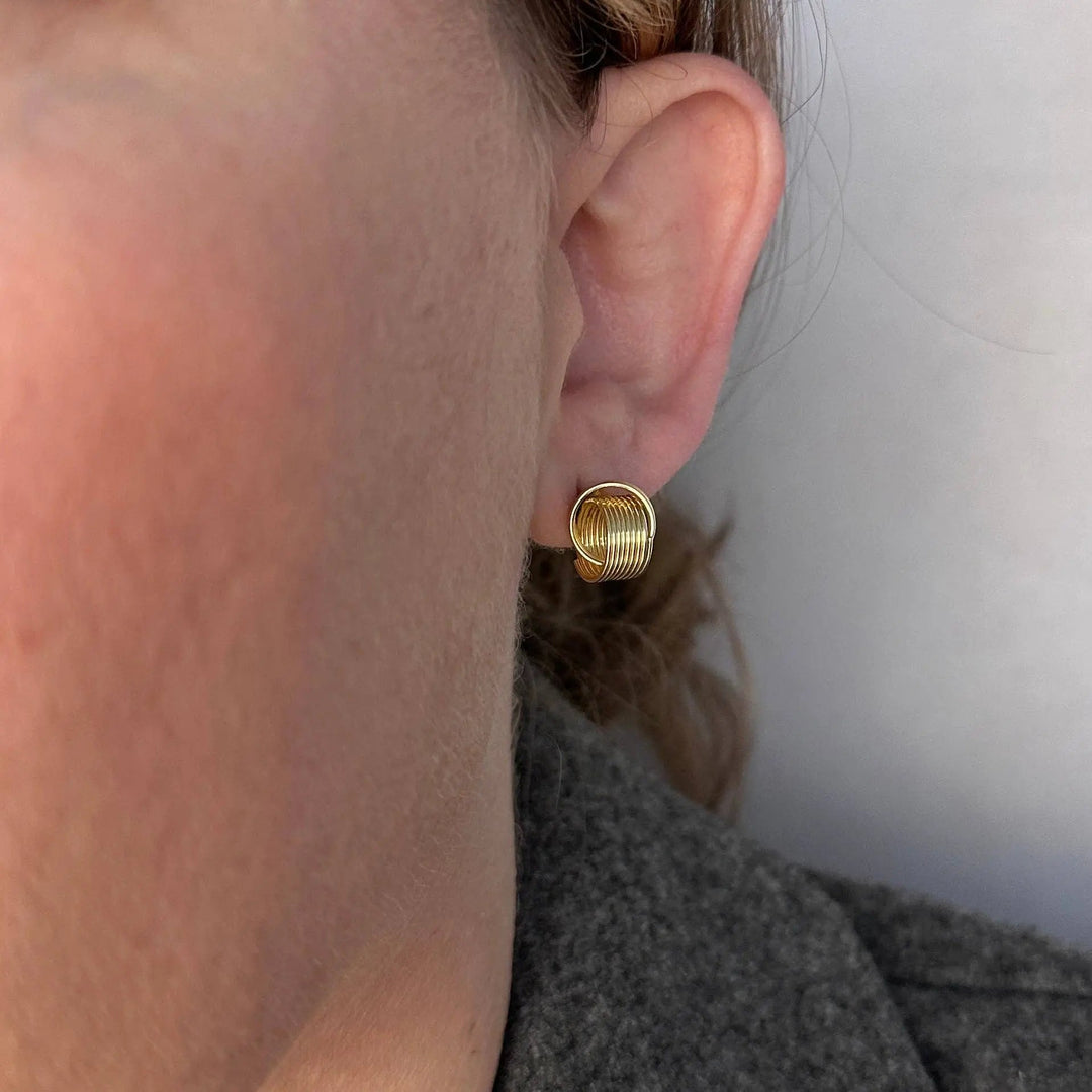 18k Gold Filled Wire Knot Stud Earrings - Beloved Boutique