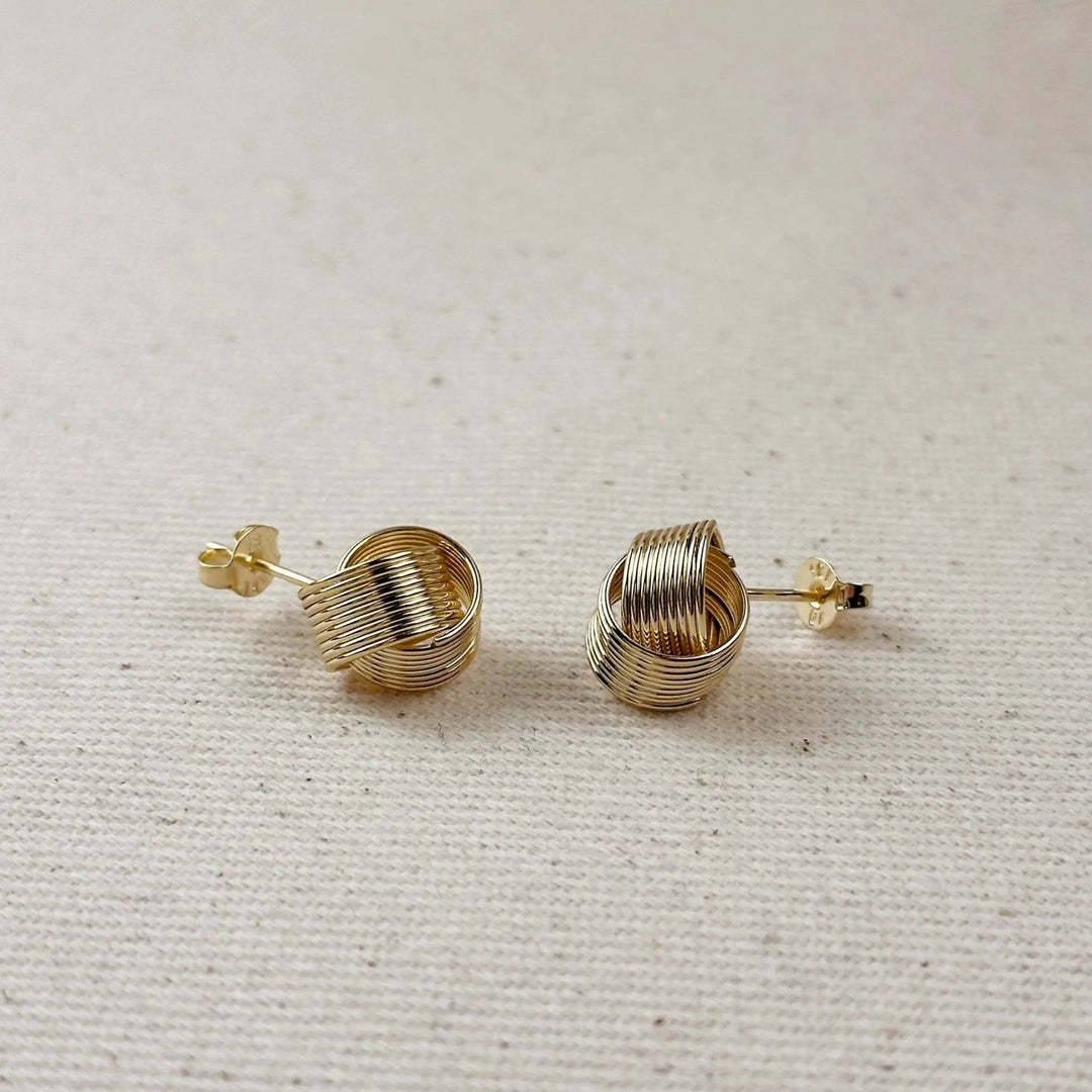 18k Gold Filled Wire Knot Stud Earrings - Beloved Boutique
