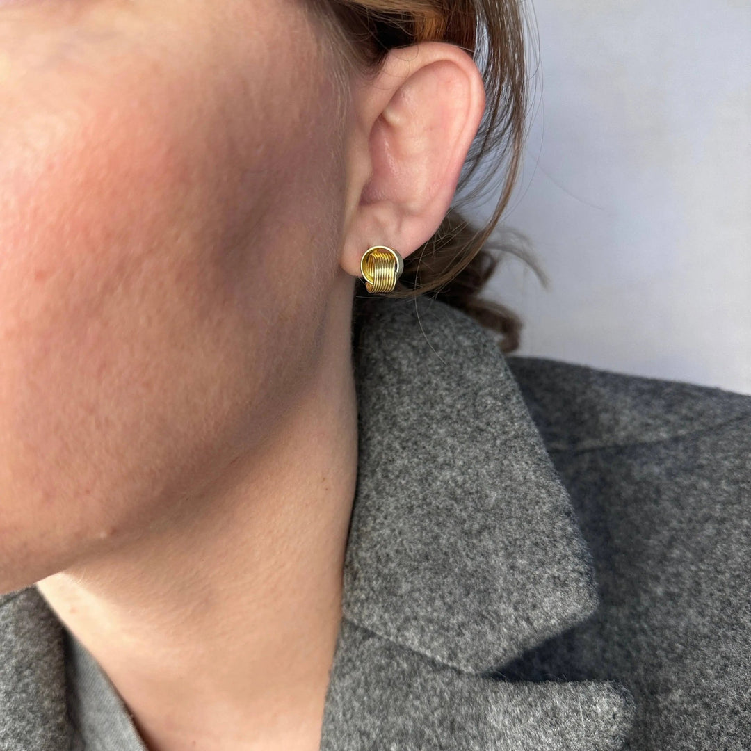 18k Gold Filled Wire Knot Stud Earrings - Beloved Boutique