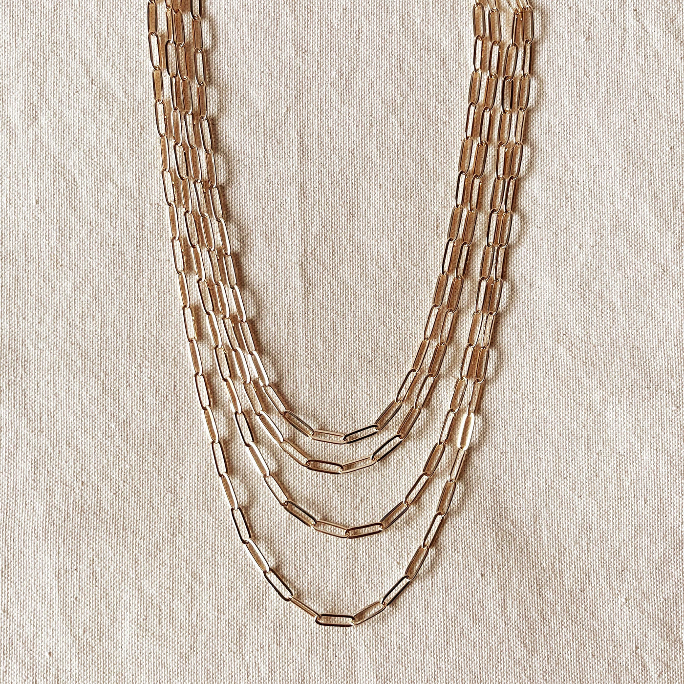 18k Gold Filled Classic Paperclip Chain GoldFi