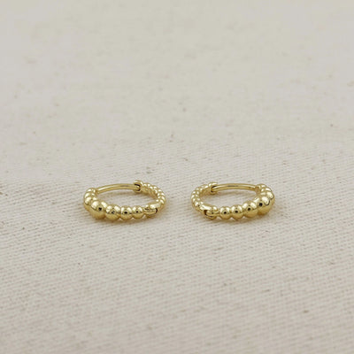 18k Gold Filled 15mm Gradient Beaded Clicker Hoop Earrings GoldFi
