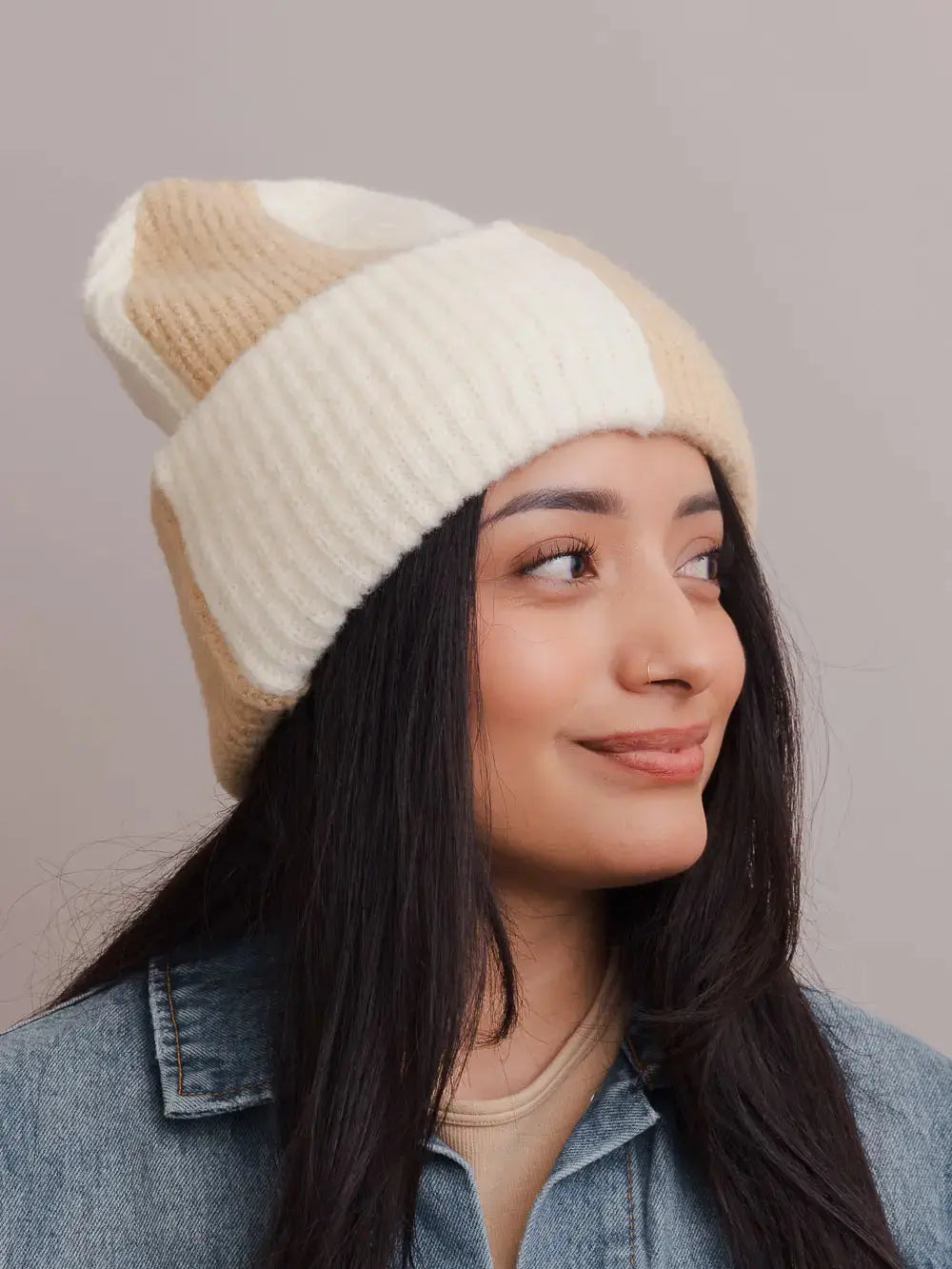 Two Tone Knitted Beanie
