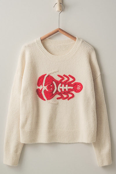 Lobster Embroidered Sweater
