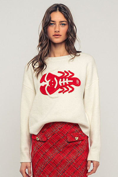 Lobster Embroidered Sweater